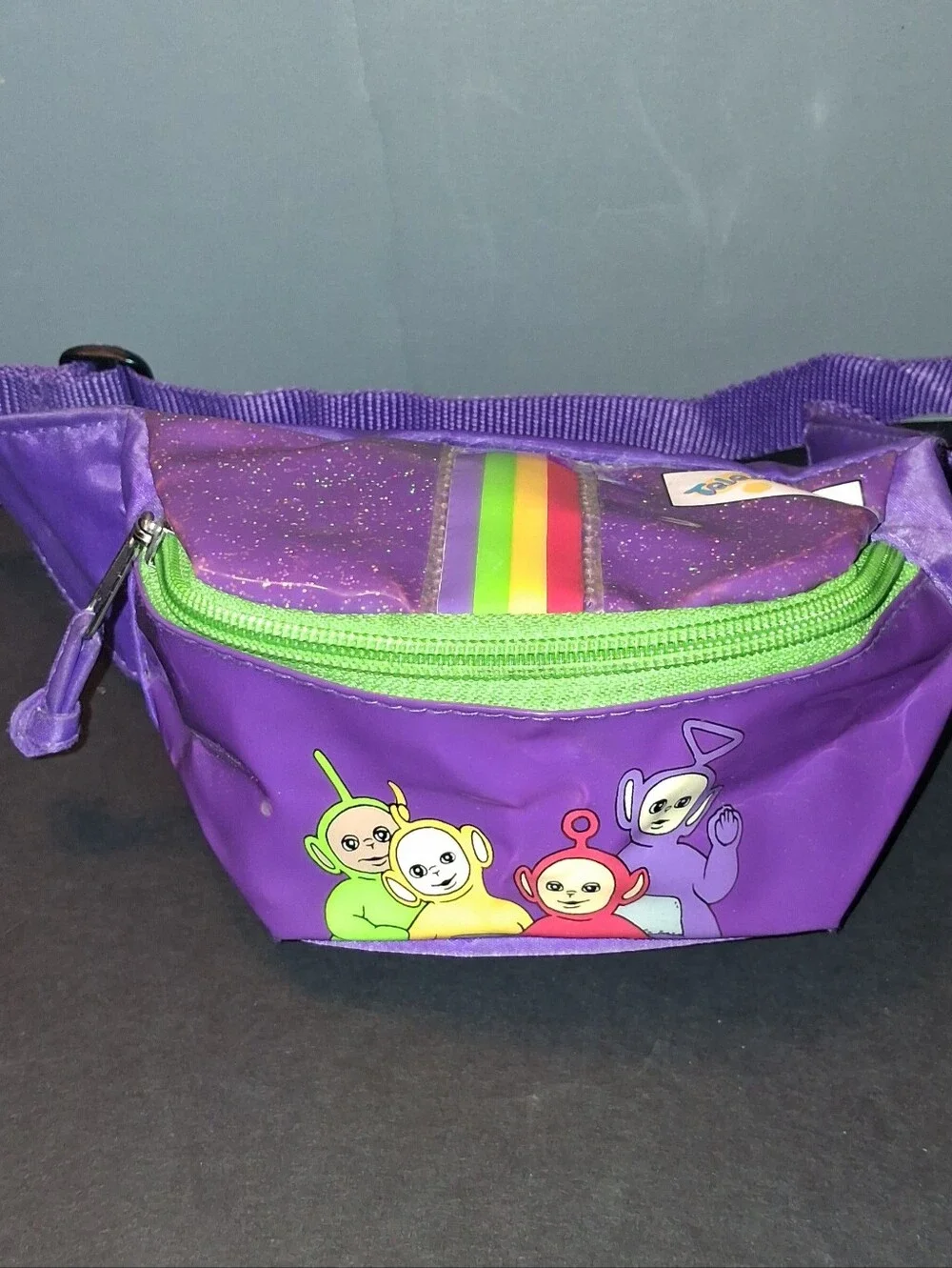 RARE!!! HTF Vintage Teletubbies Purple Fanny Pack Belt Bag